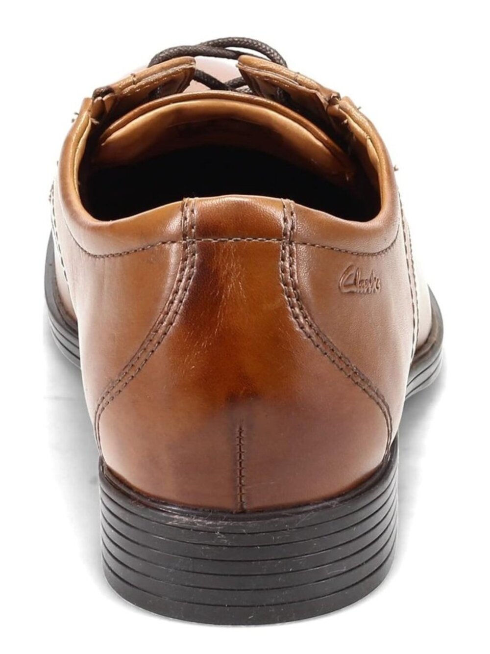 Men’s Clarks Brown Leather Oxford Dress Shoes Wide Comfort Office BusinessCasual - Picture 5 of 8